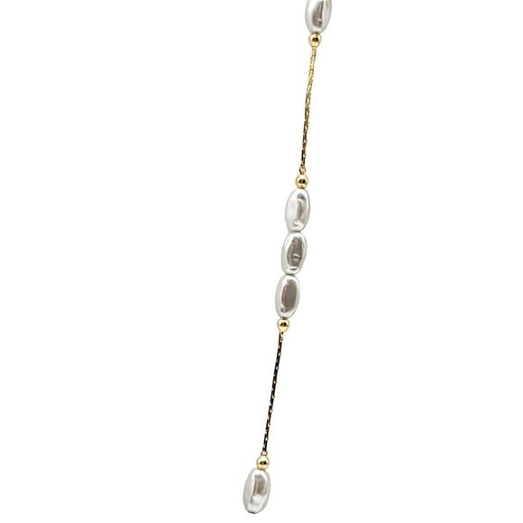 RICHELIEU Stimulated Pearl NWTs Gold Tone Choker Necklace 18" Length - Picture 4 of 6